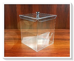Pote em Acrílico Cristal 15L Para Cereais/Granel/Produtos Naturais