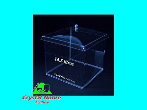 Pote de Acrílico Para Cereais Produtos Naturais 14,5 Lts 25x25x25cm