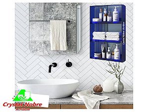 Prateleira Para Banheiro 3 Andares Acrílico Az Transp Linha Lux Color