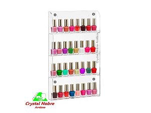 Porta Esmalte de Parede em Acrílico Cristal Transp 30 frascos