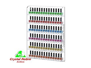 Porta Esmalte de Parede em Acrílico Cristal Transp 80 frascos