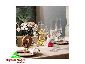 Display de Mesa Acrilico Cristal para Personalizar Mod Meia Lua Pct 12 Unids