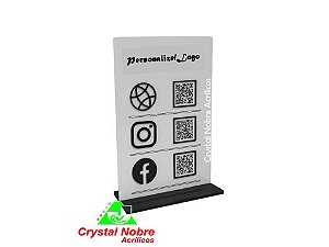 Display Para QR Code Dupla Face em Acrílico Pct com 12 Unid
