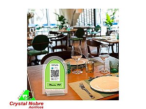 Display Para QR Code Meia Lua Dupla Face Acrílico Pct 12 Unid