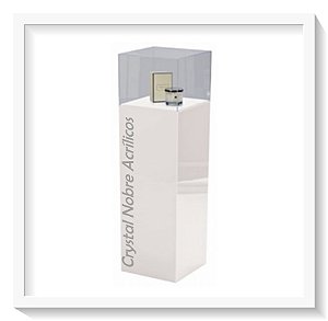 Expositor Stand Acrílico Premium Branco Brilho - 30cm x 1,20m