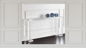 Aparador de Sala Pé Duplo em L Cristal Reflexo