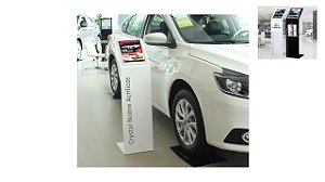 Totem L Inclinado A4 AutoCar Acríl Brc Neve