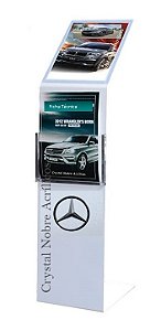 Totem L Inclin A4 AutoCar C/Bolso Frontal Acríl Brc Reflexo