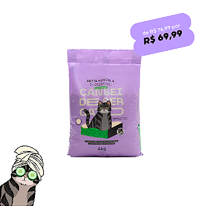 Areia higiênica biodegradável para gatos 4kg grãos médios
