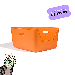 Caixa de areia higiênica para gatos laranja