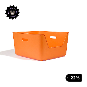 Caixa de areia higiênica para gatos laranja