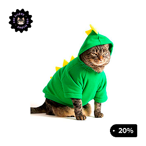 Fantasia de Dinossauro Verde | Para Gatos