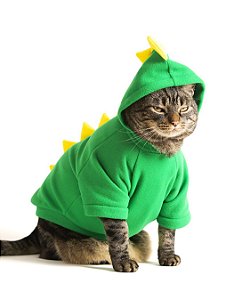 Fantasia de Dinossauro Verde | Para Gatos
