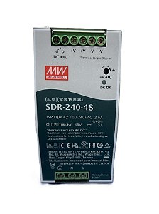 Fonte Chaveada 240W 48Vcc 5A Ent: 100-240Vca *SDR-240-48 Mean Well