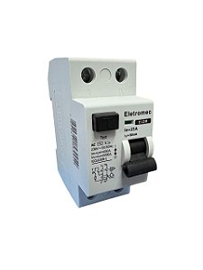 Disjuntor Residual 30mA DR Bipolar 2P 25A *ELDR-225-30 Eletromec