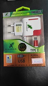 Carregador X-CELL Carregamento Rápido 3.1A Tipo C Obs: com 2 saídas USB