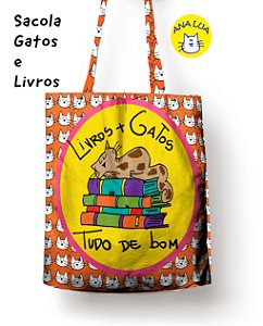 Sacola Gatos e Livros