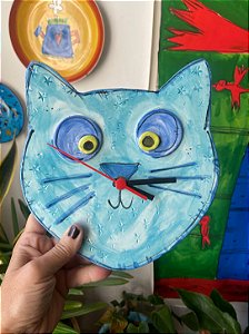 Relógio Gato Azul