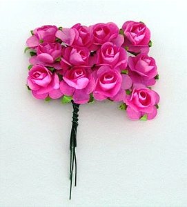 Rosa de Papel 2,30cm Pink (12 unidades)