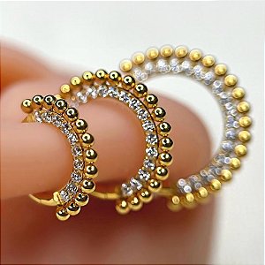 CRAVEJADO C/ BOLINHAS PVD GOLD COD:279