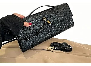 Bolsa Clutch Baguete Trançada Festa Casual Balada Casamento