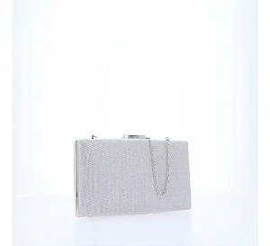 Bolsa Clutch Bauarte Feminina Transversal Luxo Festas Cor Prata