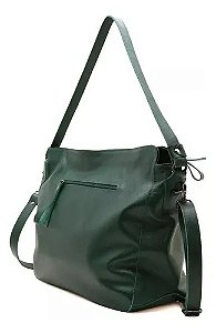 Bolsa Feminina Retrô Viver Couro Legítimo Elegante Vintage Cor Bali & Verde Folha