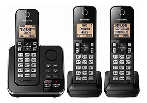 TELEFONE SEM FIO PANASONIC KX-TGC363 COM 3 BASES