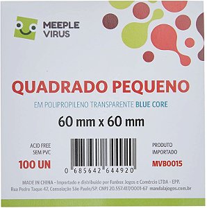 Sleeves Quadrado Pequeno 60 x 60 mm Blue Core - Meeple Virus