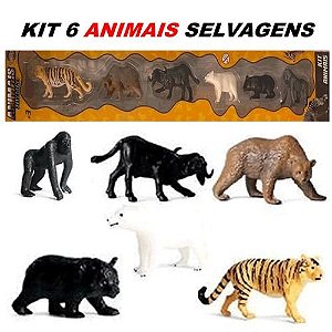 Kit Com 6 Animais Selvagens Sortidos