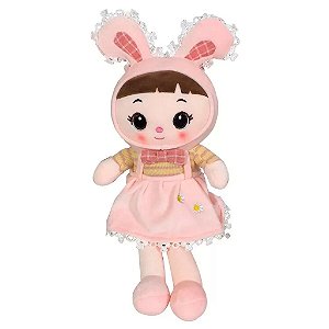 Pelúcia Boneca Squish Pals Grande Vestido Rosa 40cm Toyng