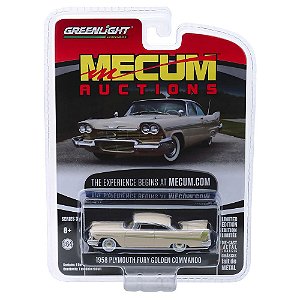 Miniatura Carro Plymouth Fury Golden Commando (1958) - Mecum Auctions - Série 3 - 1:64 - Greenlight