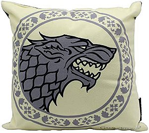 Almofada Fibra Veludo 25x25cm Stark Game Of Thrones Bege Único