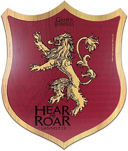 Placa Decorativa -Game Of Thrones Lannister Escudo -30X25 Cm