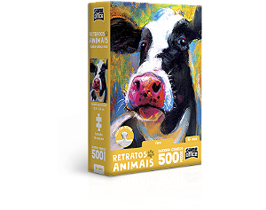 Quebra-cabeça 500 Peças Retratos Animais  Vaca   nano