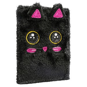 Caderno Escolar Pelúcia Gatinho Preto