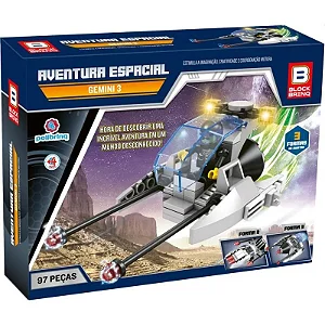Blocos De Montar Aventura Espacial Gemini 3 Polibrinq
