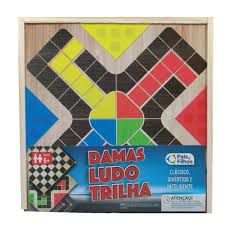 Damas e Ludo Jogos Tradicionais em Madeira Xalingo