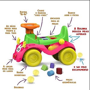 Veículo Para Bebê, Cardoso Toys, Totokinha Bolinha, Menina