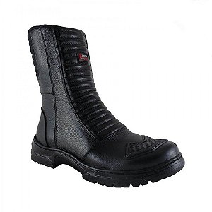 Bota Coturno Motociclista Couro Cano Médio Flexível Palmilha ... Bota Coturno Motociclista Couro Cano Médio Flexível Palmilha ...