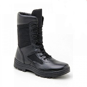 Bota Militar em Couro Legítimo e Lona no Cano Médio com ... Bota Militar em Couro Legítimo e Lona no Cano Médio com ...