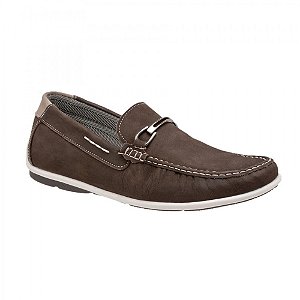 Mocassim Masculino em Couro Nobuck Sola Borracha Mocassim Masculino em Couro Nobuck Sola Borracha