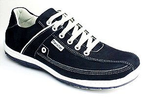 Sapatênis Masculino Couro Nobuck Azul Sapatênis Masculino Couro Nobuck Azul