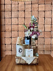 Cesta Vinho e Bites de Brownie