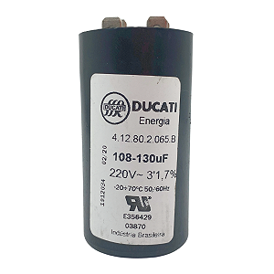 CAPACITOR PARTIDA ELET DUCATI 108-130uF 220V - A