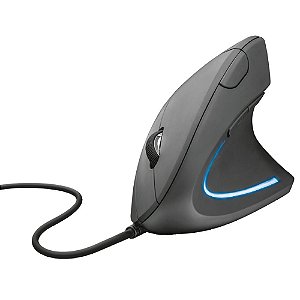 Mouse Trust Vertical Ergonômico Verto, LED Azul, 6 Botões