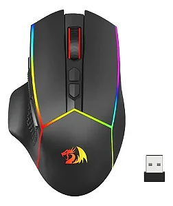 Mouse Gamer Redragon Axe Pro M814, RGB, 8000DPI, 8 Botoes, Preto, M814RGB-PRO