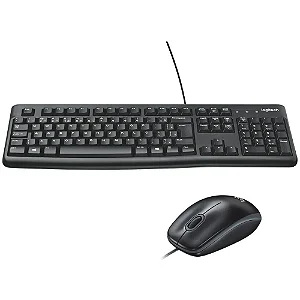 KIT TECLADO MOUSE LOGITECH COM FIO MK120 PRETO 920-004429 11093