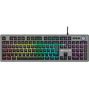 Teclado Semi-Mecânico Gamer Fortrek Holt Grafite, LED Rainbow, ABNT2, Grafite