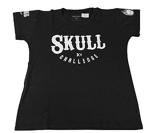 Camiseta Skull Challenge X Preta em Poliamida